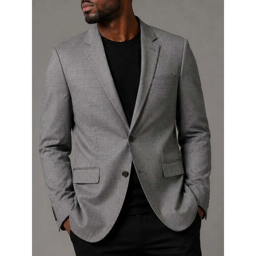 Hugo Boss James4 Sharp6 Gray Wool Suit Jacket Blazer 42L Tailored Two Button
